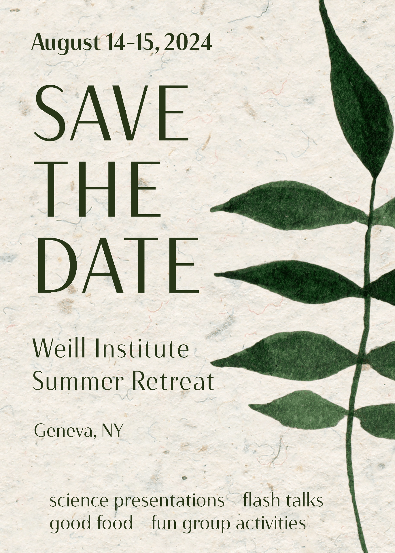 Save the Date for the  Weill Institute Summer Retreat: August 14-15, 2024